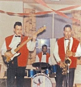 Dick Bennett, unidentified drummer, Roland Bennett, 1960s. Courtesy Dick Bennett.